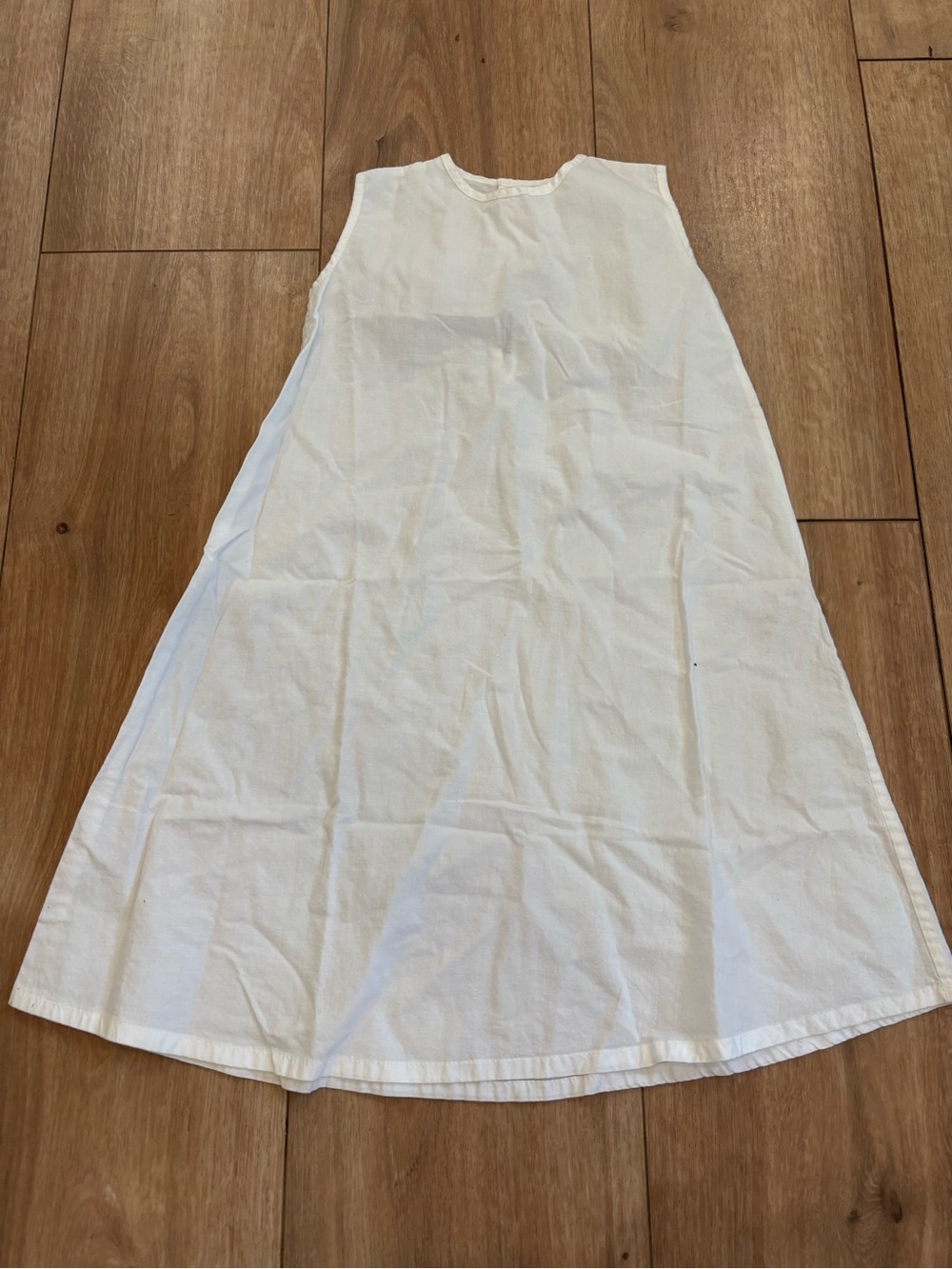 Lightweight White Girls' A-Line Dress
